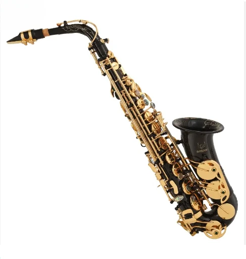 

S-20 Black Gold Lacquer Brass Alto Instrument Professional Eb Colorful Shell China Alto Sax Saxophone with Accessories