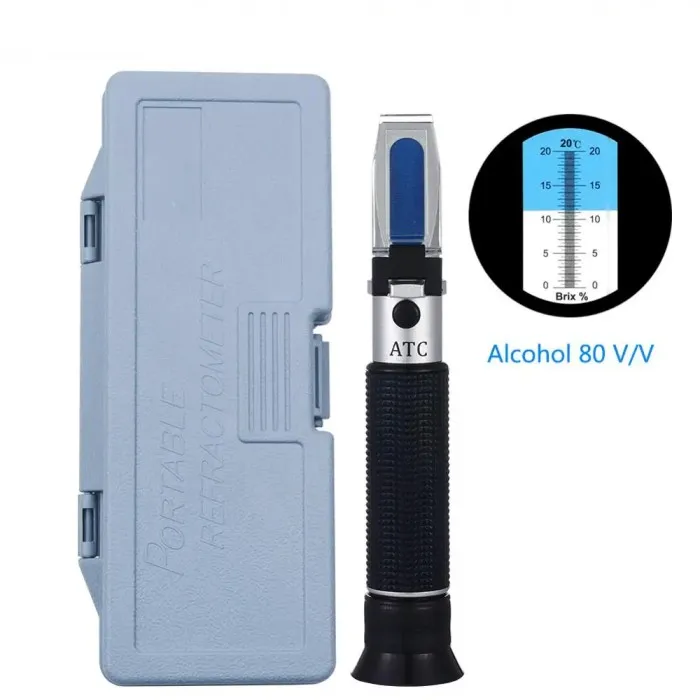 Refraktometer Genggam Pengukur Alkohol Refraktometer Alkohol 0-80%