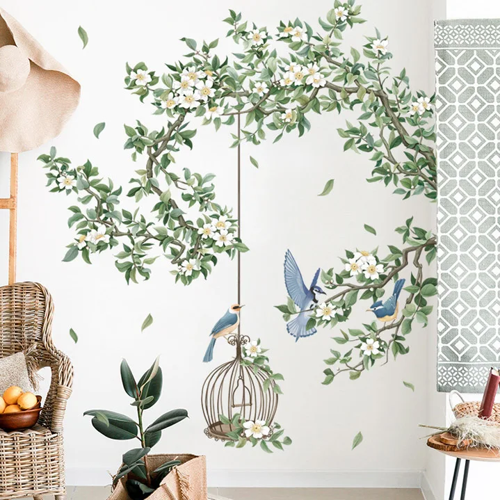 living room 3d green tree wall sticker home decoration removable bedroom wall art mural sticker