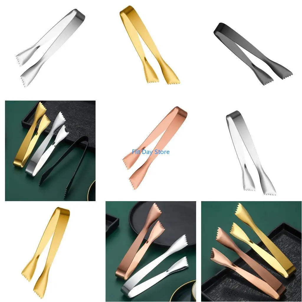 F92C Commercial Grade Stainless Steel Tongs Heat Resistant Ice Clamp For Beverage Stations Practical Kitchen Gadget