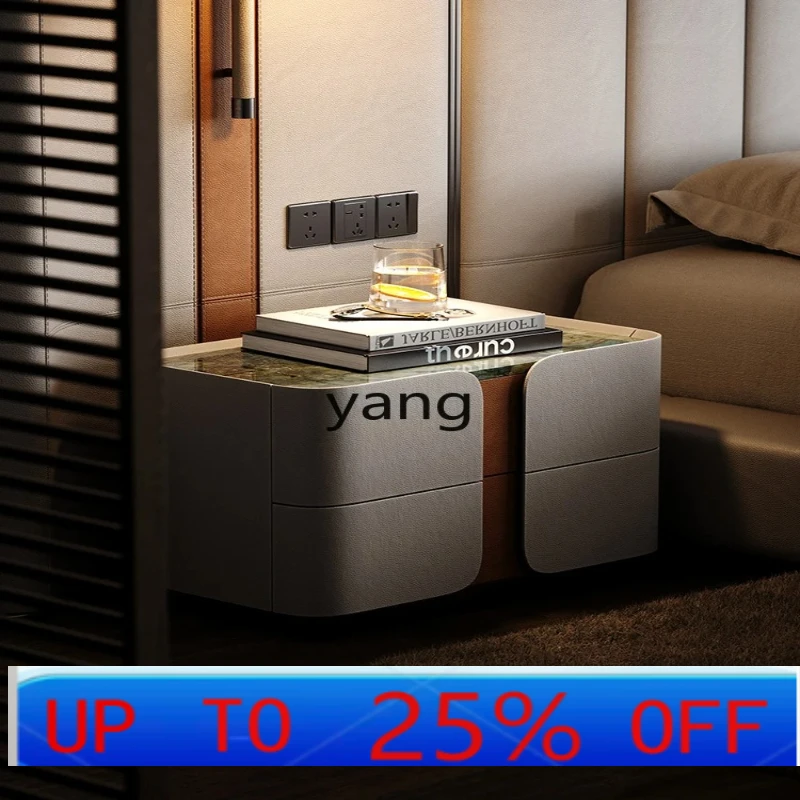

LH bedside table Bedroom home light luxury high-end villa large flat modern luxury stone storage bedside table
