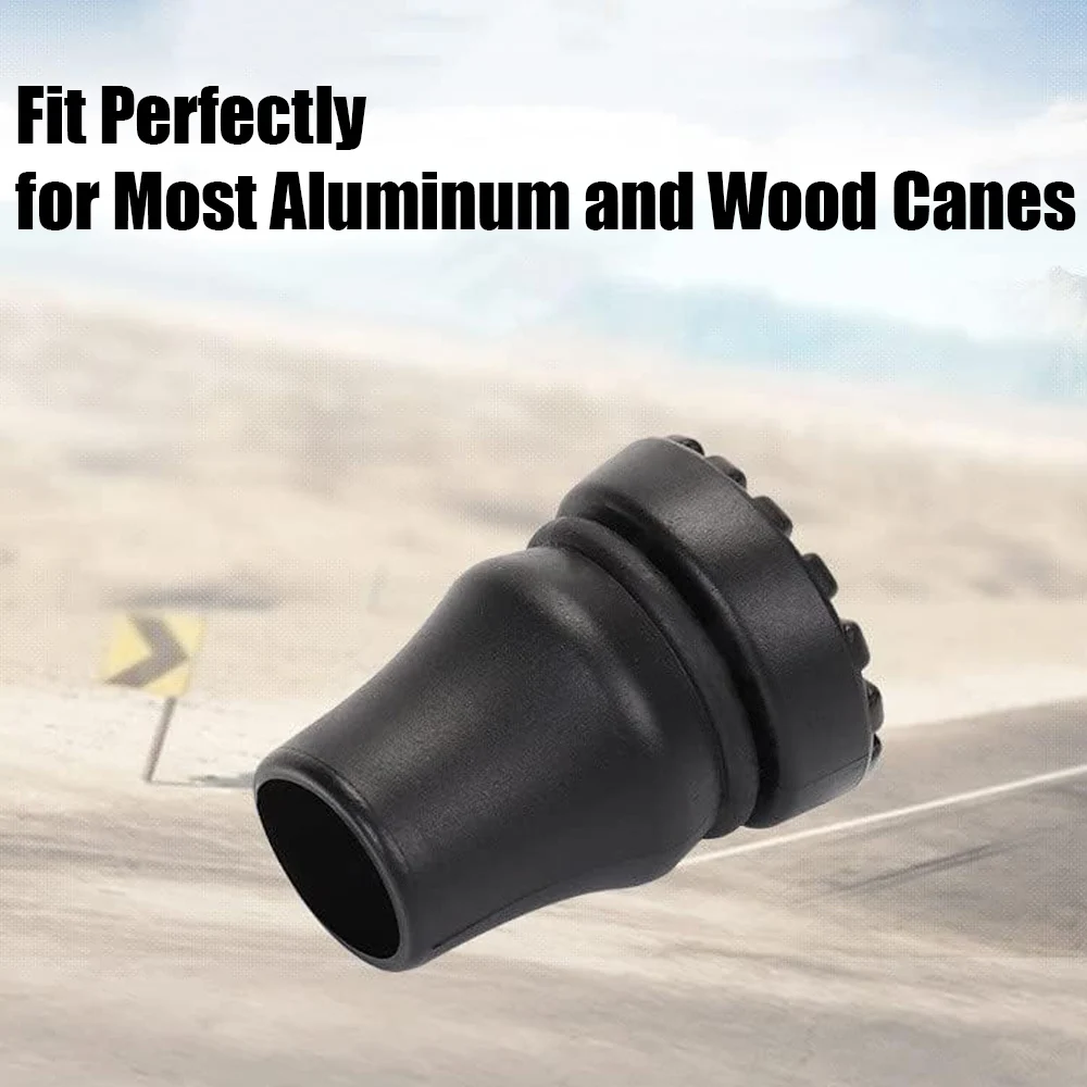 1 قطعة دائم الأسود 19 مللي متر/22 مللي متر عصا للمشي قدم المطاط رئيس العكاز اكسسوارات الرحلات استبدال المضادة للانزلاق نصائح عكاز قدم