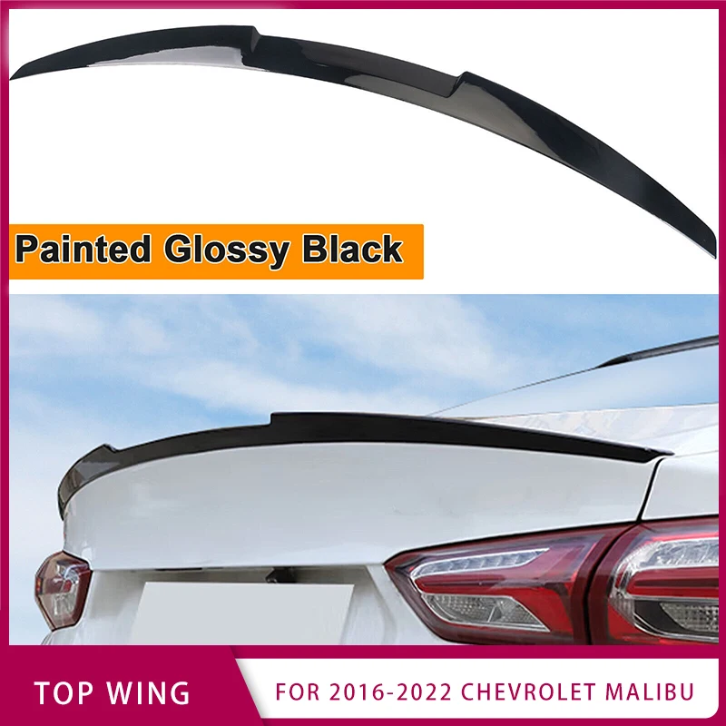 

Fit for 2016-2022 Chevrolet Malibu Rear Spoiler Trunk Wing Glossy Black Fixed Wind Tail Wing Top Wing