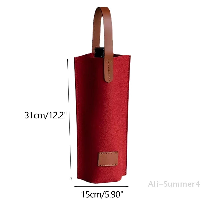 ورأى حقيبة النبيذ زجاجة واحدة معزولة حمل زجاجة النبيذ الناقل حقيبة مبطن مبرد النبيذ هدية لمحبي النبيذ أو الزفاف