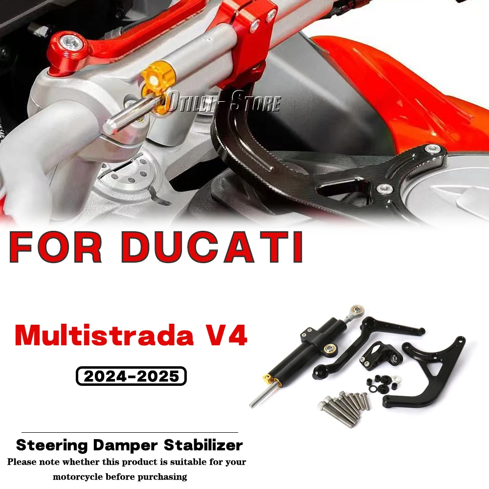 

For DUCATI Multistrada V4 2021-2024 Motorcycle Aluminum Adjustable Damper Steering Stabilize Safety Control Bracket Mounting Kit