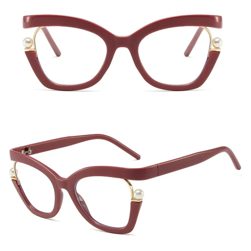 Cat Eye Rainbow Women Sunglasses Gradient Candy Color Luxury Cat Eye Optical Glasses Frame Pearl Vintage Summer Glasses Selfie