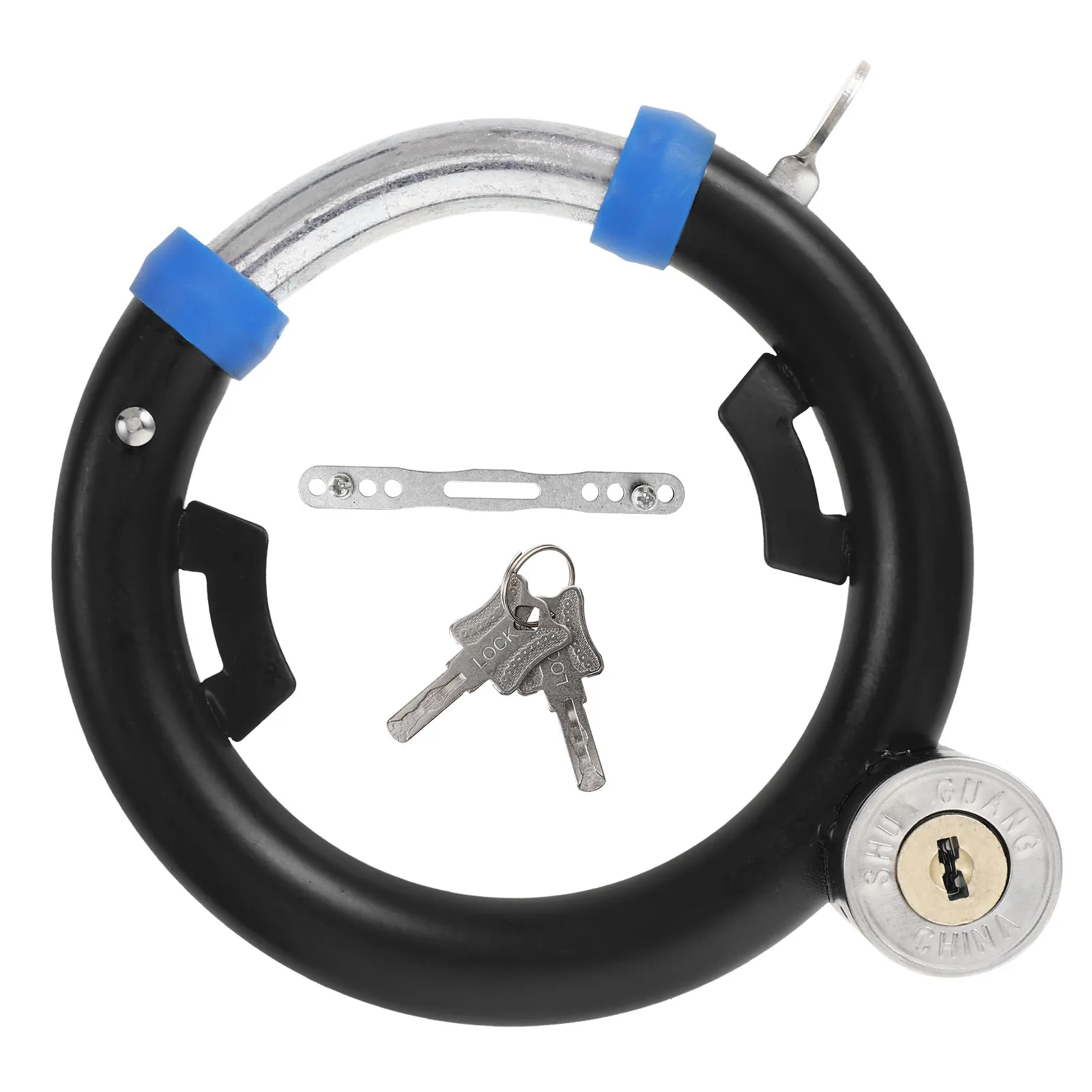 

1Set Heavy Duty Anti Theft Bicycle Lock Round Design High Strength Steel Bike Lock for Mountain Bike Electric Scooter Motorcycle