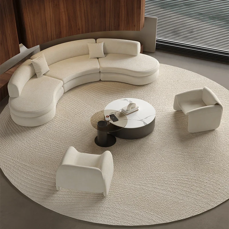 Art semi-circular curved special-shaped sofa designer hotel lobby sales office negotiation guest rest area reception