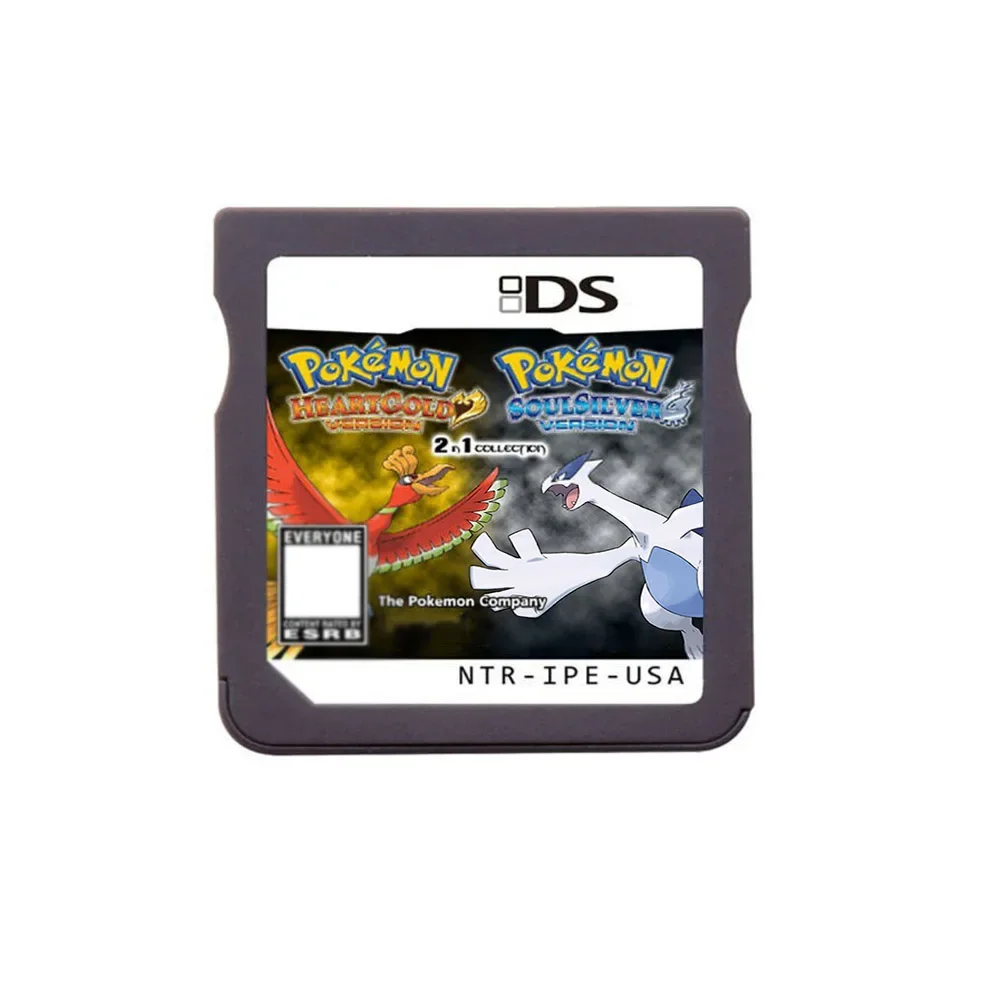 DS Video Game Cartridge (R4 Memory Card Version) Pokemon HeartGold SoulSilver Black White for NDS/2DS/3DS/NDSL