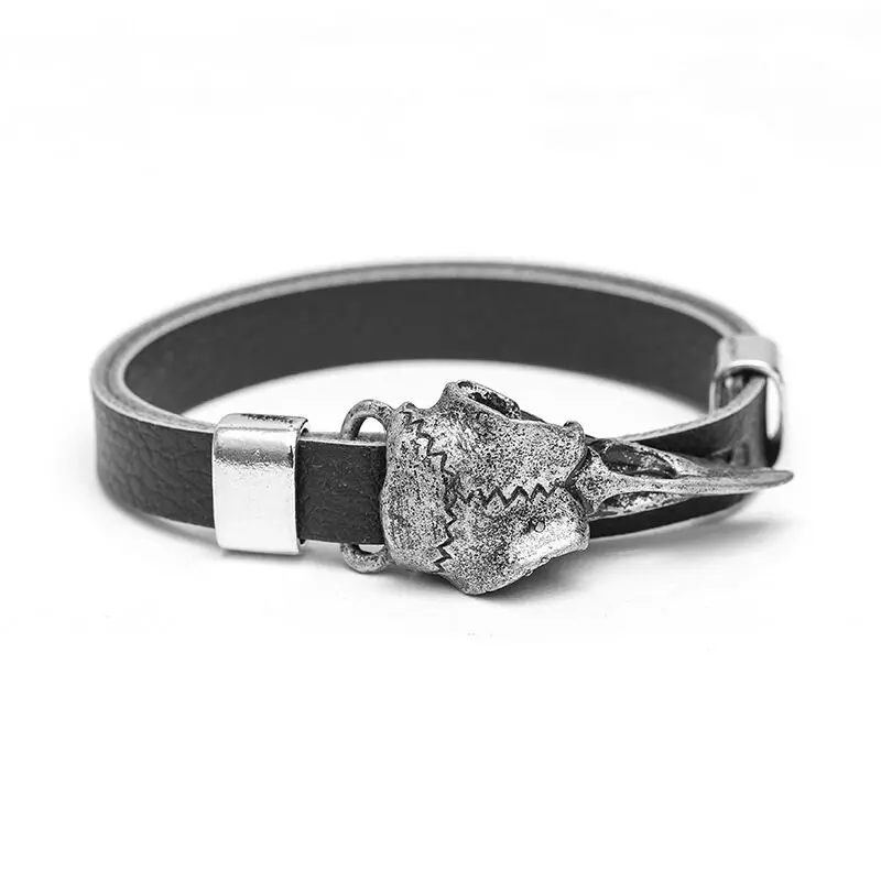 New Style Chick Leather Bracelet Nordic Retro Style Jewelry Adjustable Men's Charm Punk Riding Jewelry