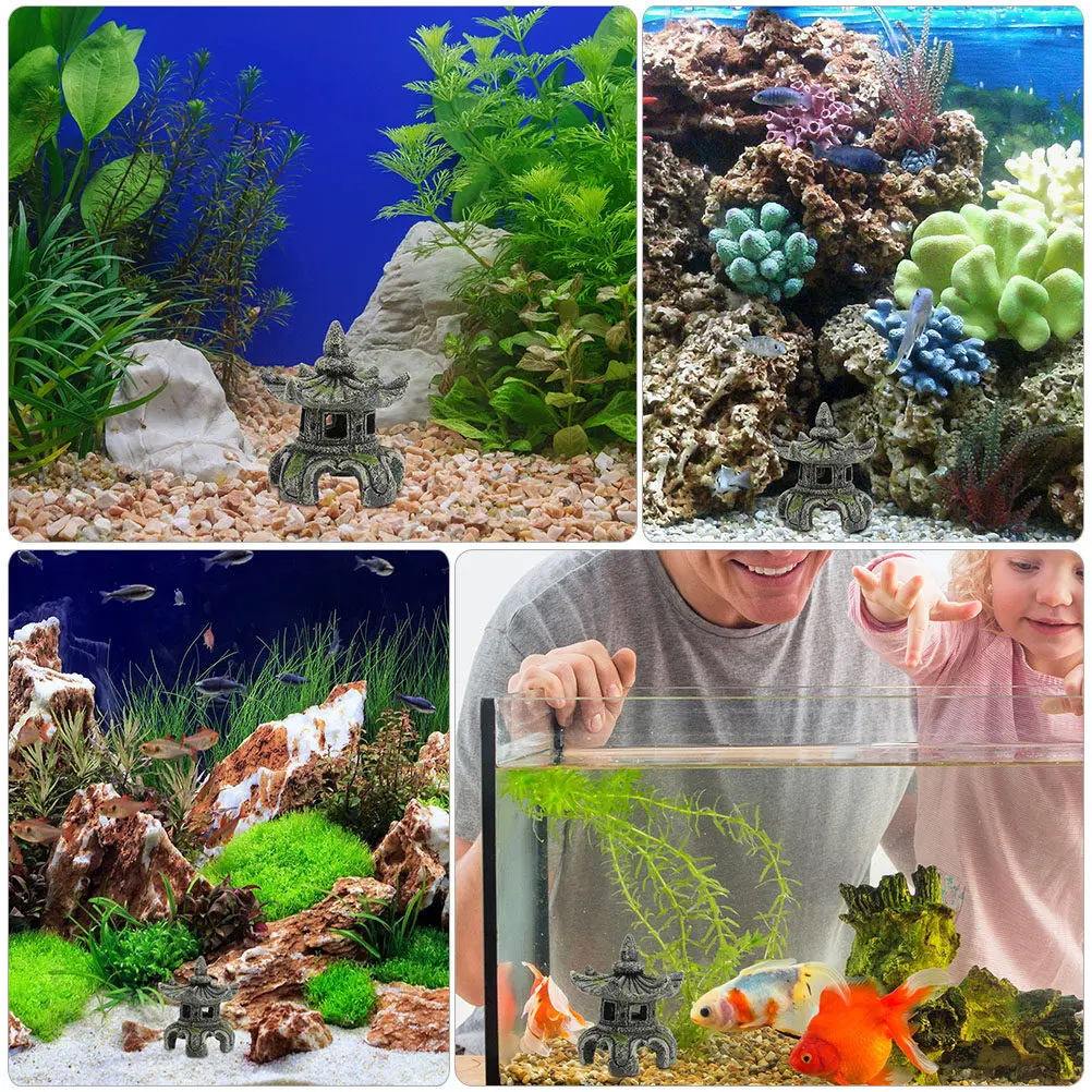 

2 шт. Декоративные элементы для аквариума из смолы: креативные украшения-укрытия для рыб, безопасные для пресной и морской воды