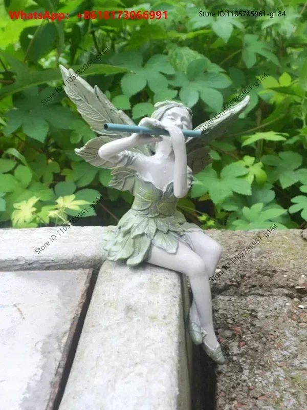 New Style Trendy Flute West Wind Fairy Garden Courtyard Home Furnishings Sculpture Resin Crafts