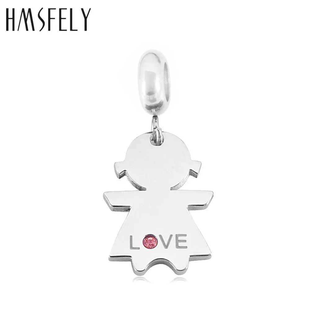 HMSFELY 316L Stainless Steel Boys and  Girls Tags Accessories Pendant For DIY Charm Bracelet Necklace Jewelry Making Accessories