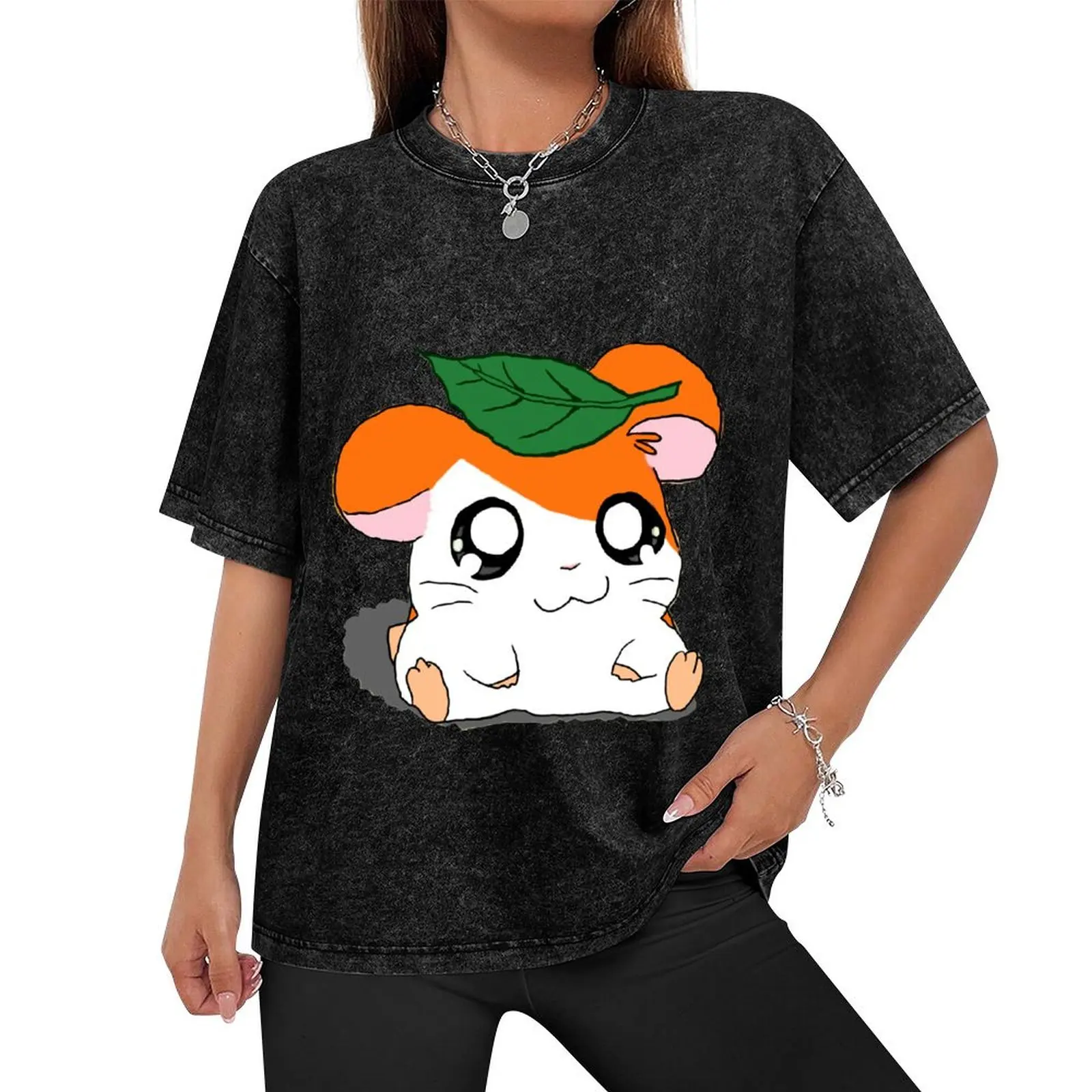 Hamtaro with Leaf T-Shirt sublime animal prinfor boys fruit of the loom mens t shirts