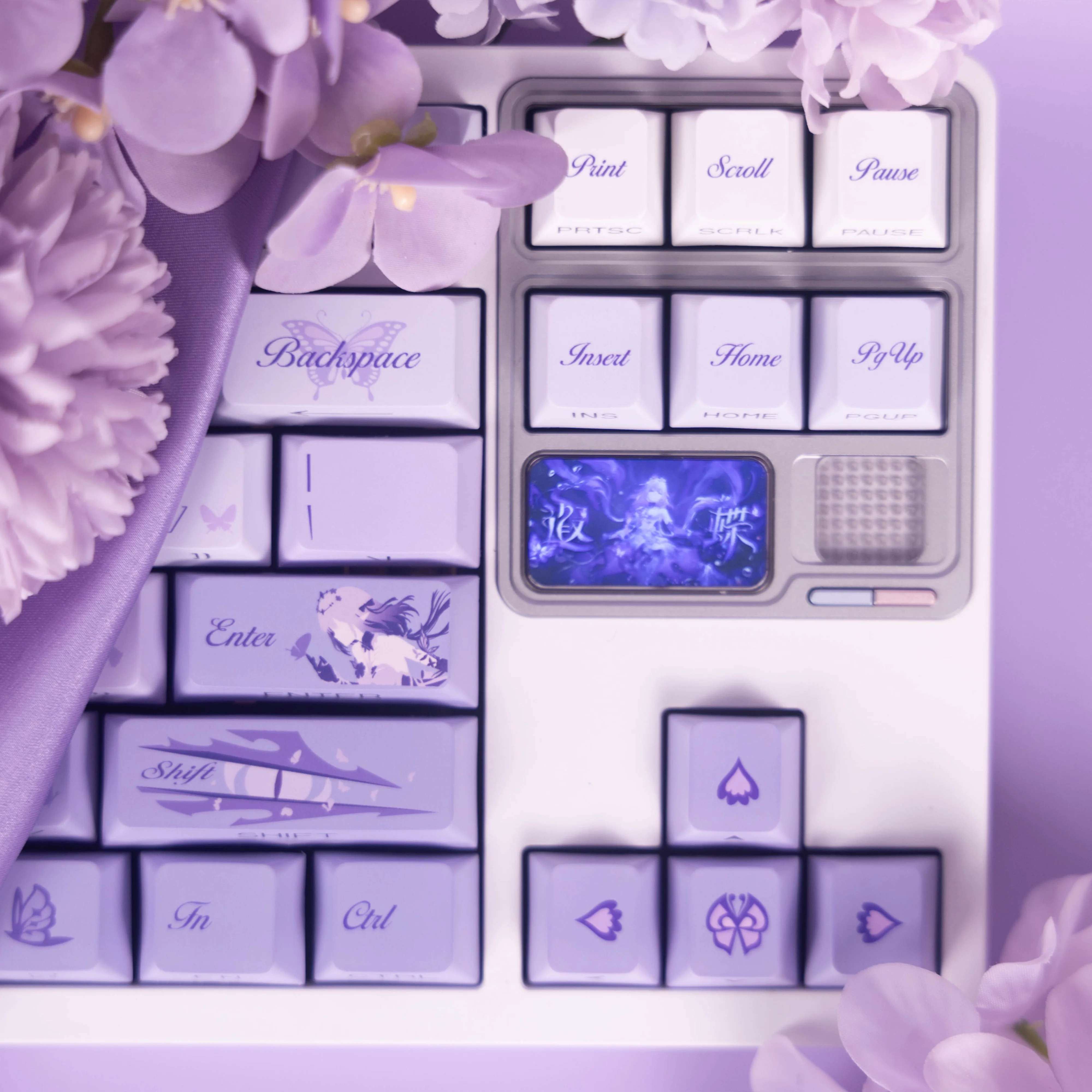MAIMOOO Castorice Keycap Purple Side Backlight Cherry PBT Customized Thermal Sublimation Purple Honkai Star Rail Keycap