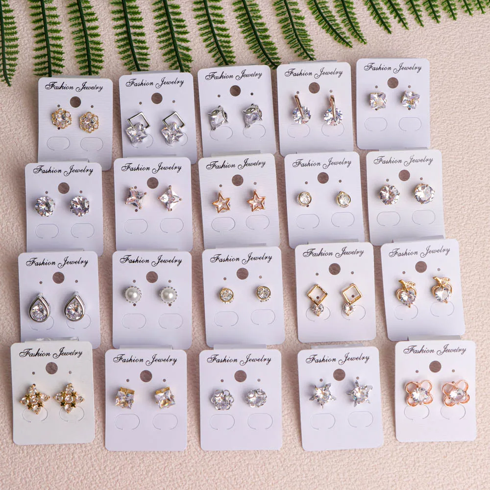 20Pairs/Lot Trendy Simulation Pearl Earrings for Women Fashion Jewelry Rhinestones Wedding Party Gifts for Best Friends