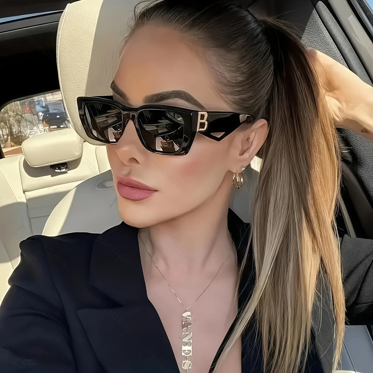 

1pc European and American retro style women's fashionable sunglasses trend versatile summer sun shading and UV protection lightw