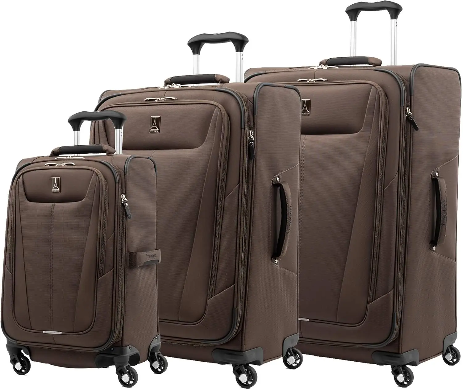 Maxlite 5 Softside Expandable Luggage With 4 Spinner Wheels, Lightweight Suitcase, Men And Women, Mocha, 3-Piece Set (21/25/29)