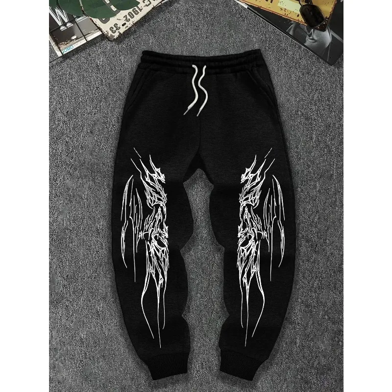 

American Street Style Personalized Abstract Art Line Printing Casual Sports Jogging Pants Suitable for Both Men and Women
