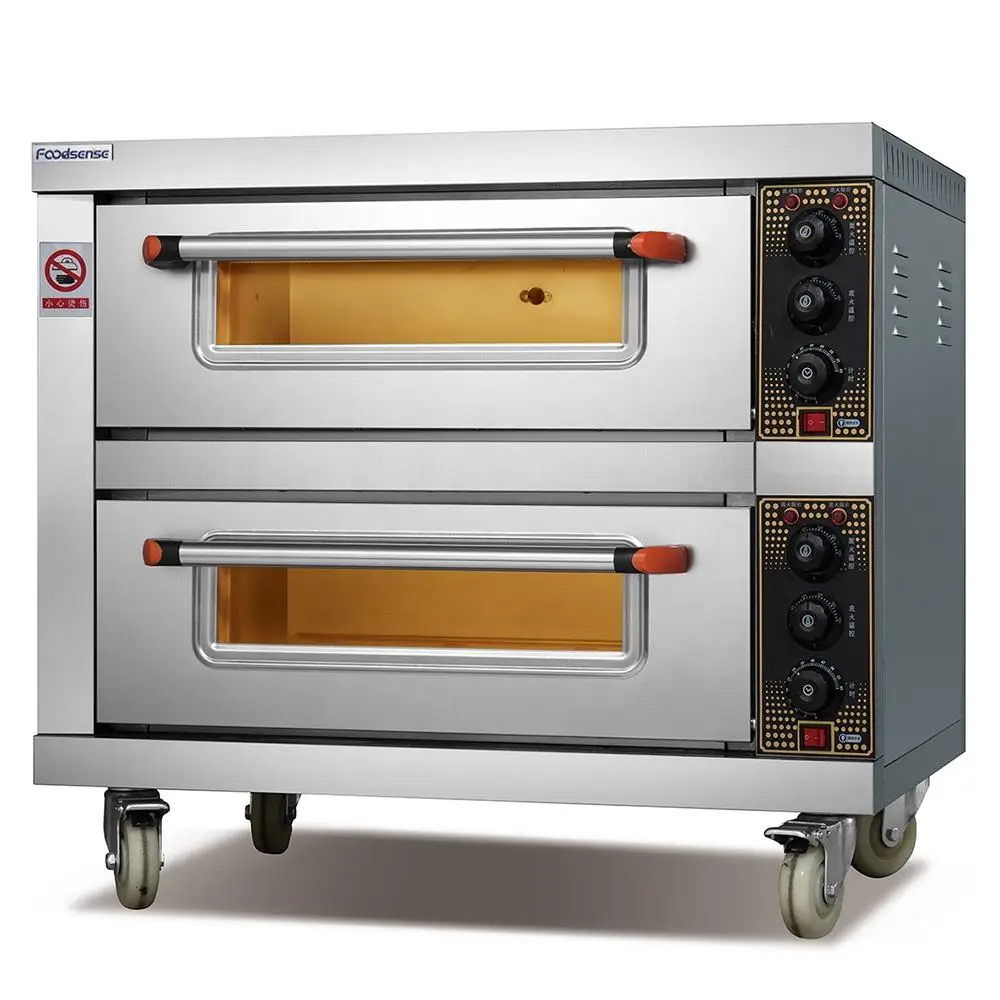 Commercial oven bread pizza oven bakery kitchen machinery 2 deck 2 tray pizza oven for sale