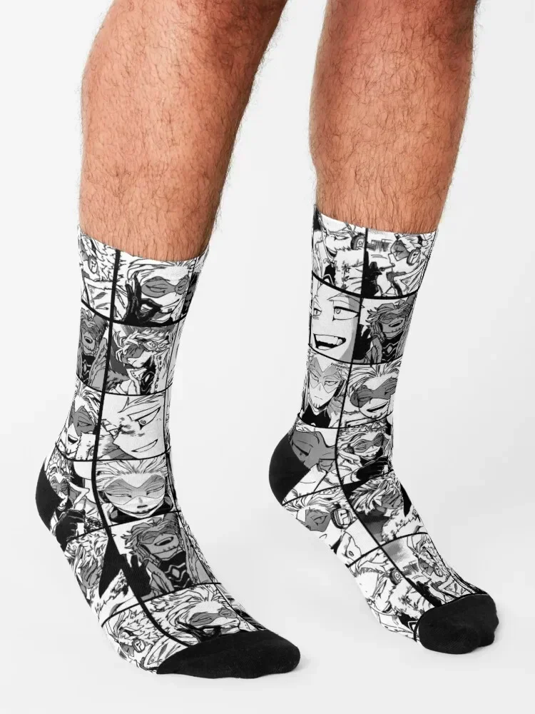 هوكس- نسخة مانغا باللونين الأبيض والأسود جوارب كرة القدم للأطفال جوارب بناتي مخصصة للرجال #3