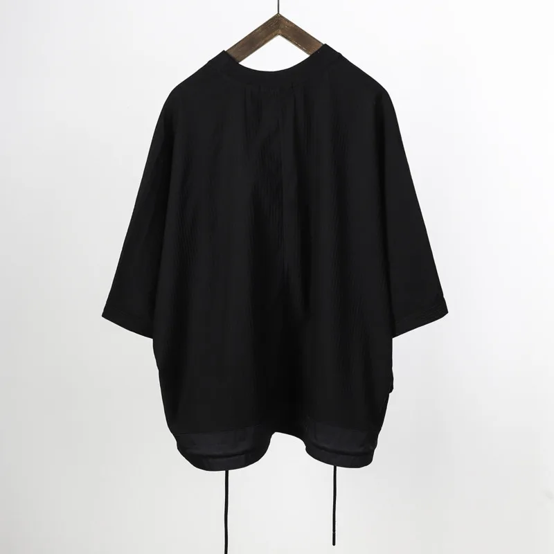 HKSH Spring Summer New Men Tide Niche Design Dark Loose Batwing Sleeve Short Sleeve No-Iron Streetwear Chic Ins T-shirts HK21968