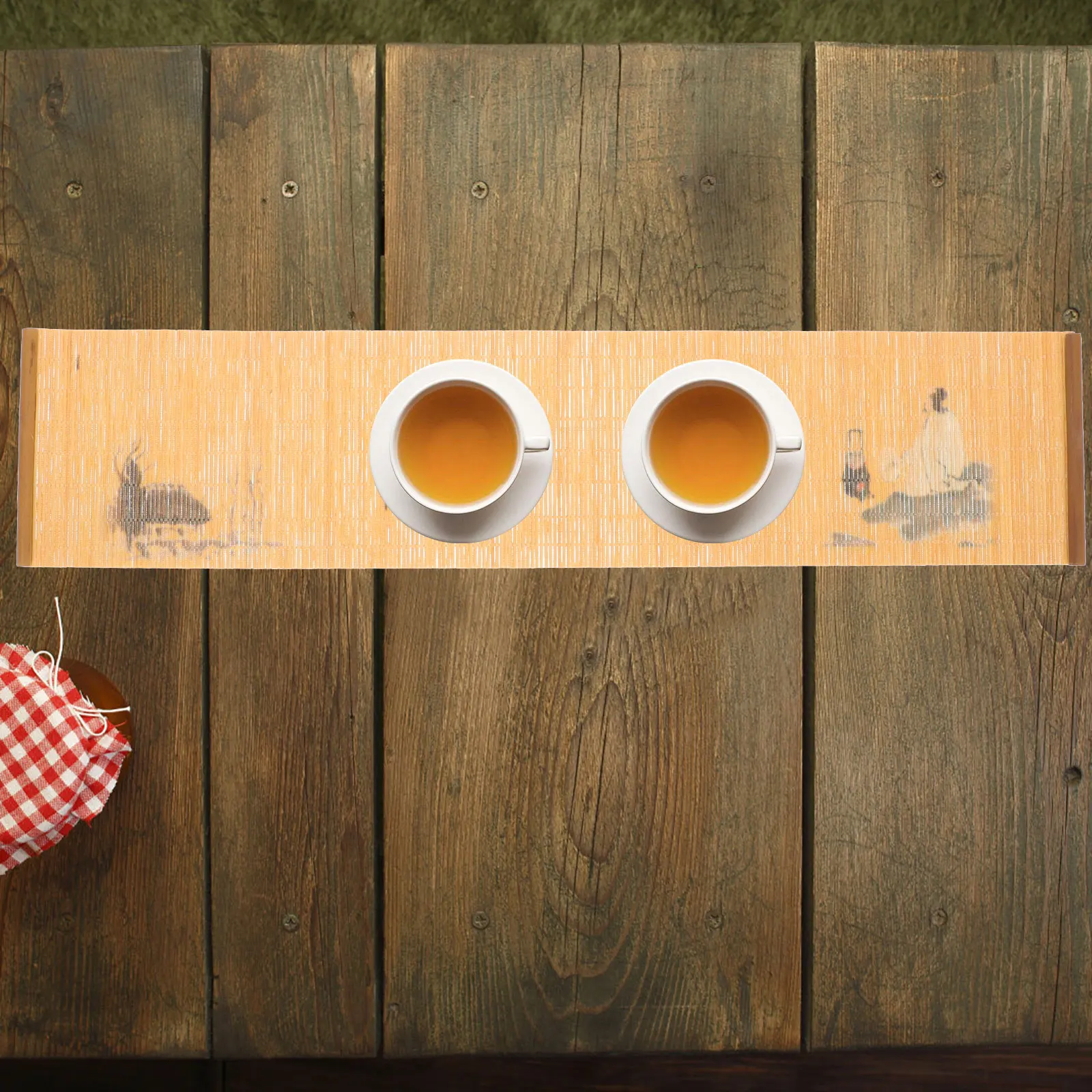 

Bamboo Heat Insulation Mat Placemat Desktop Coaster Cup Pad Excellent Protection Compact Size Home Kitchen Bar Restaurant
