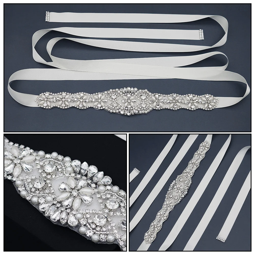 

Rhinestone Pearl Waist Belt Shining Wedding Party Accessory Decorative Bridal Girdle Dress Belt Women Girls Brides