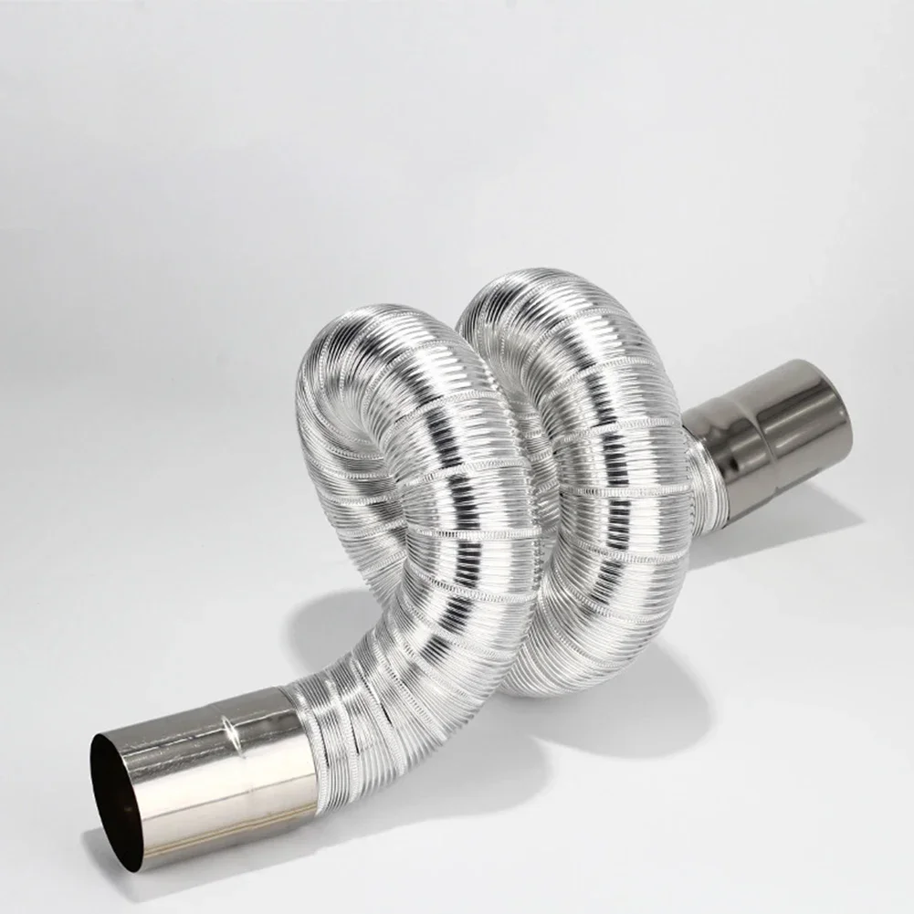 Elbow Pipe Chimney Liner Bend Multi Flue Stove Pipe Stretching Flexible Hose Stainless Steel Heater Exhaust Tube Connector