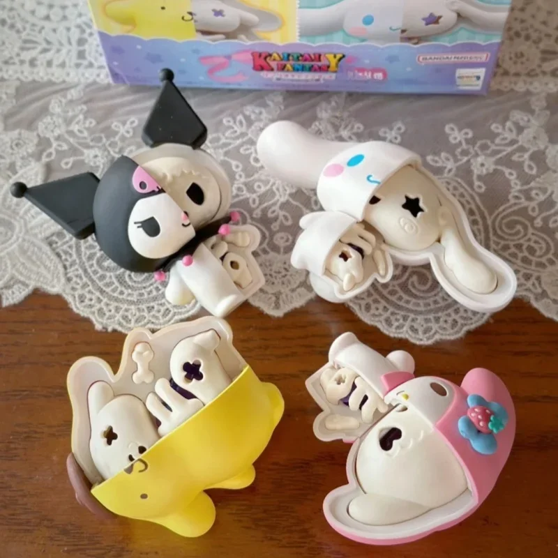 

Новинка Sanrio набор на удачу Hellokitty подарок периферийная игрушка Kuromi половинный скелет серии милых моделей Игрушек подарки для девочек