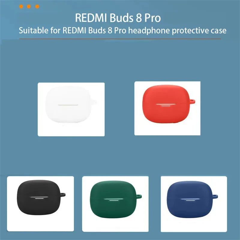 Skinlee For Redmi Buds 8 Pro Case Solid Color Liquid Silicone Shockproof Cover For Redmi Buds 8 Pro Back Casing