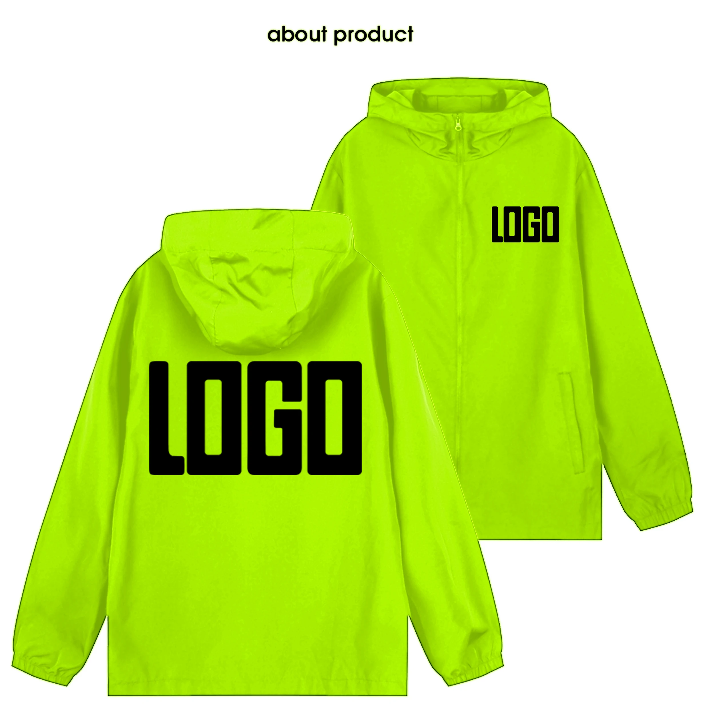 Men's custom brand logo autumn jacket, warm and waterproof windbreaker, plus size casual 7Xl, green, black and red outdoor jacke