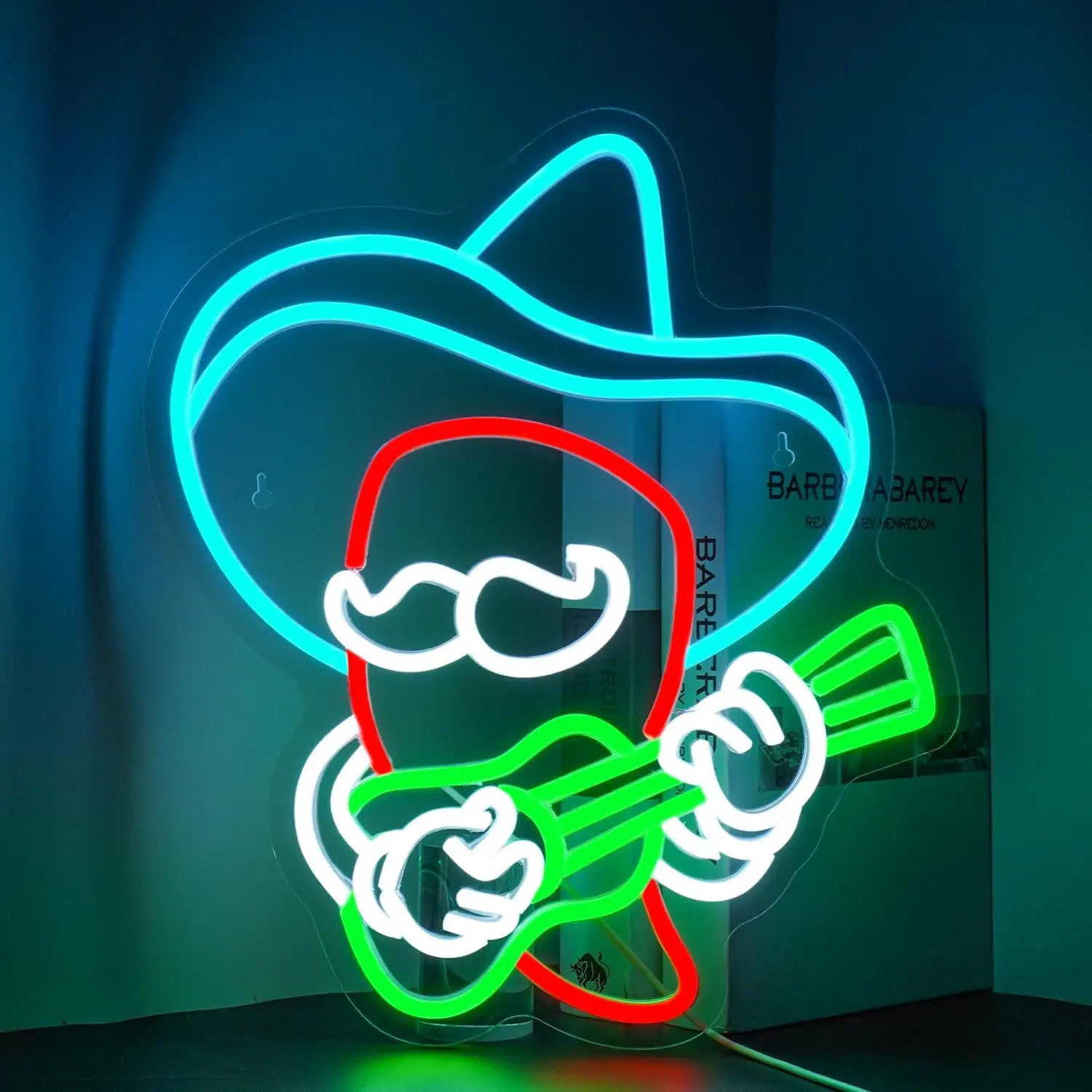 Sombrero de vaquero Chili guitarra letrero de neón USB regulable Anime pimienta luz Led para sala de juegos decoración del hogar dormitorio regalo personalizado