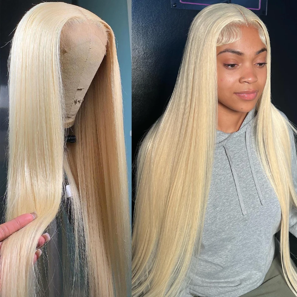 Honey Blonde 32 Inches 613 HD 250% 13X6 Straight Lace Front Human Hair Wigs 13X4 Lace Frontal Wigs 5X5 Glueless Ready To Go Wear