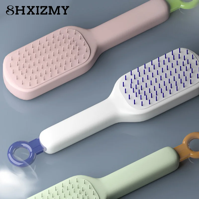 Portable Hair Comb Detangling Hair Brush Self-Cleaning Telescopic Anti Static Head Massager Travel Combs Hair Styling Accessorie