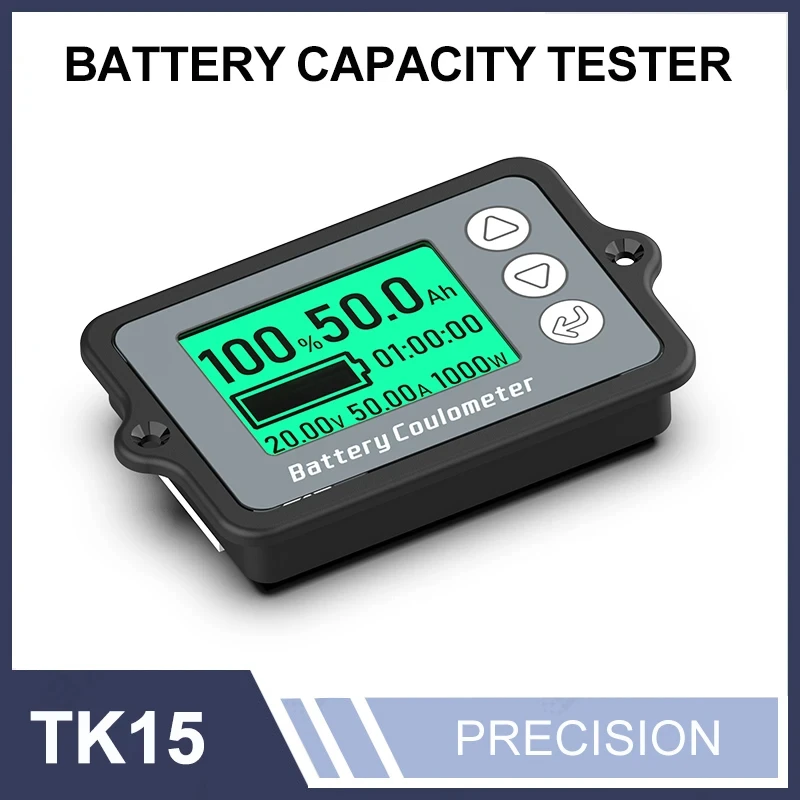 TK15 Coulomb Meter 80V 50A 100A 350A Vehicle Battery Capacity Tester Battery Coulometer for E-bike/Balance Car/Cleaning Machine