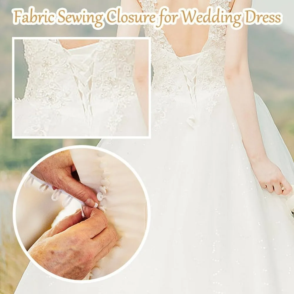 80Pcs 4 Sizes Covered Sewing Hooks and Eye Closure White Sewing Hidden Hook for Clothing Bra Thick Leather deep Pile Fabrics