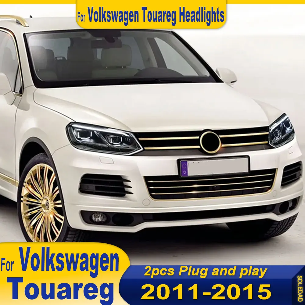 Head Lamp For Volkswagen Touareg Car Headlights 2011 2012 2013 2014 2015 Touareg DRL Assembly upgrade Dynamic Signal Accessories