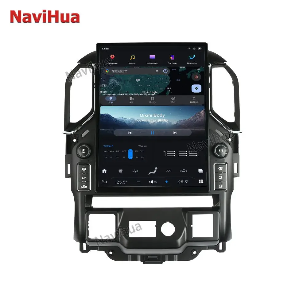 

Автомобильный DVD-плеер Navihua с GPS-навигацией для Chevrolet Silverado GMC Sierra 2019-2021, Carplay Tesla, вертикальный экран, мультимедиа, авто