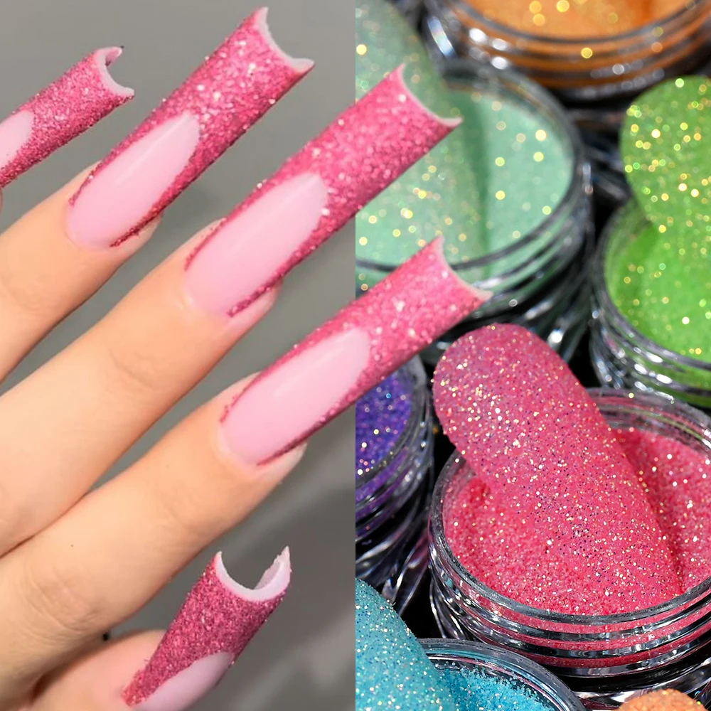 12 sztuk/zestaw opalizujący cukier do paznokci brokat w proszku ultracienki cukierek płaszcz świecący chromowany pigment do lakieru żelowego Manicure Art Dust