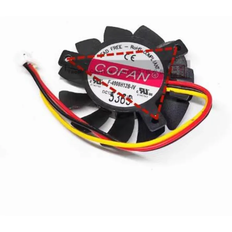 New CPU Fan for COFAN F-4008H12B-IV Diameter 3.7CM  Hole Spacing 3/3/2.3CM Cooling Fan