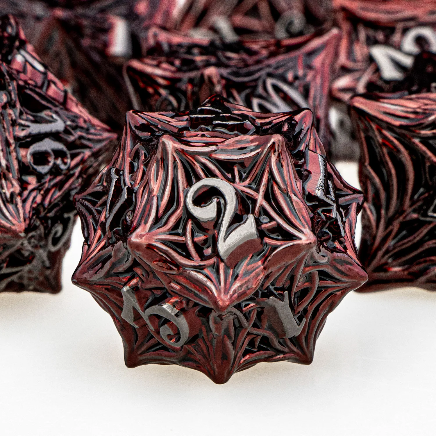 مجموعة نرد معدنية للعب الأدوار ، جذر الشجرة ، Dnd ، D + D ، متعدد السطوح ، النرد لـ D dnd ، D Dungeon و Dragon Pathfinder ، D20 الثقيل #3