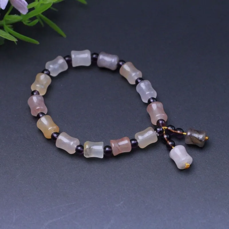 Golden Silk Jade, Violet, Bamboo Bracelet, Girl, Ice Through The Gobi Ice Species