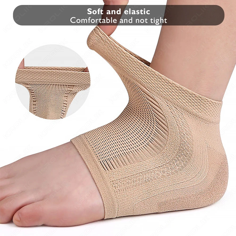 Gel Silicone Mesh Heel Socks Foot Cover Moisturizing Anti-wear Anti-dry Cracking Half Short Socks Heel Cover Pads Heel Protector