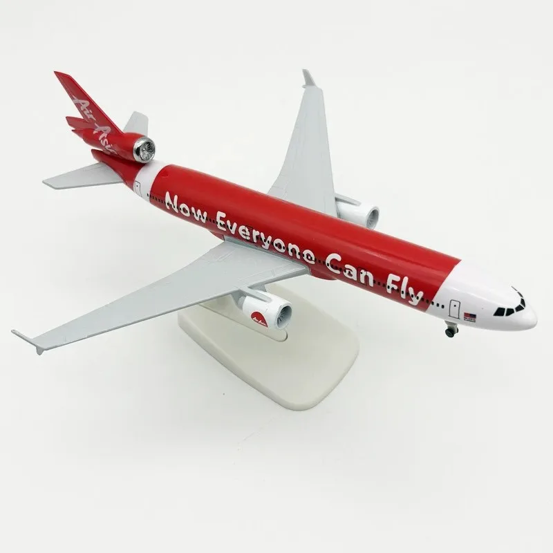 Airasia MD11 Cargo Aircraft Models 20cm Diecast Alloy Miniature Airplane With Display Base For Adults Fun Gift Static Decoration view 2