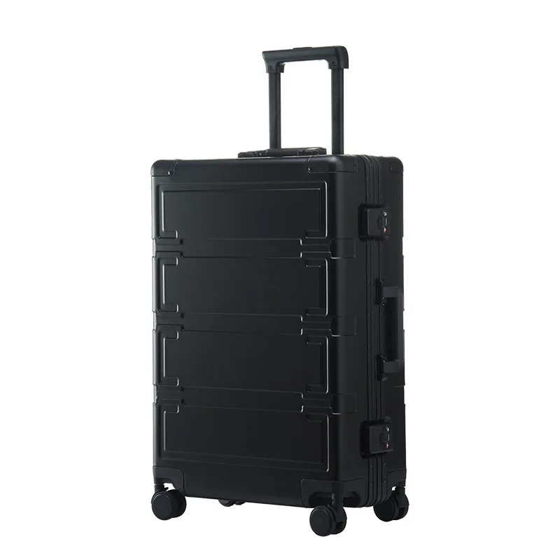 20/24/26/28 Inch Business Silver Kleur Rolling Bagage Hoge Kwaliteit Aluminium Trolley Koffer Carry Op Koffer Op mute Wielen