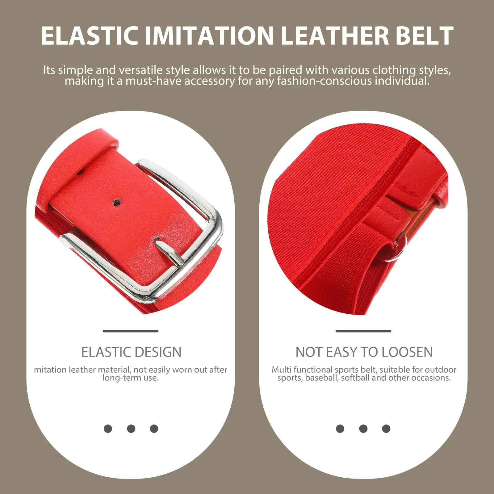 

Baseball Belt Stretch Elastic PU Adjustable Sports Belt for Softball Baseball Pants Outdoor Activities Comfort Fit