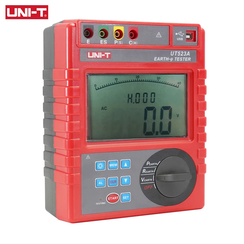 UNI-T UT523A Smart Earth Resistance Soil Resistivity Tester CE Voltage Meter