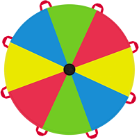 Multicolored Kids Play Parachute with 8 Handles for Indoor And Outdoor Gymnastics Toy Children's Game Activity