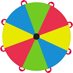 Multicolored Kids Play Parachute with 8 Handles for Indoor And Outdoor Gymnastics Toy Children's Game Activity